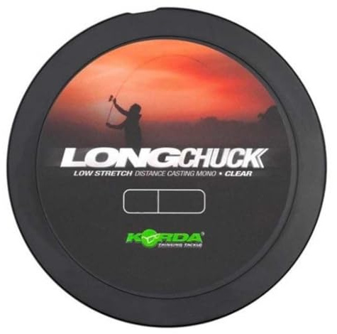 Korda LongChuck Monofile Angelschnur, extrem dehnungsarm für maximale Wurfdistanz, speziell für Weite Würfe, Klar, 7.7kg (17lb)/0.35mm, 1000m Spule