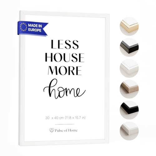 PULSE of HOME Bilderrahmen Holz 30x40 cm in Weiß | ideal für Poster, Fotos & Kunst – Dekoration für Kinderzimmer & Wohnbereich — für moderne Wandgestaltung Zuhause