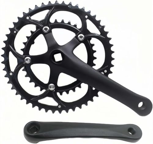Kurbelgarnitur 50/34T Road Bike Crankset BCD 11. 0Mm 8/9 Geschwindigkeit Diamantloch Doppelkettenrad Fahrrad Kurbel Teile Kettenrad Bike Zubehör Fahrrad Kurbelgarnitur Black,170MM