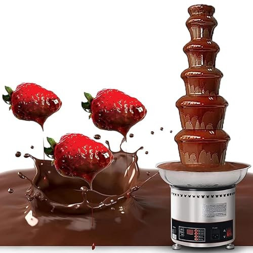 Fuente de chocolate fondue Fuente De Chocolate Eléctrica De 4/5/6/7 Niveles, Máquina De Derretimiento De Cascada De Fondue De Acero Inoxidable Con Temperatura Ajustable, For Cocinar En El Hogar, Bodas