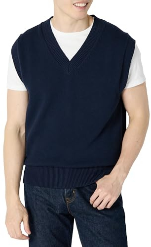 Amazon Essentials Pull à col en V pour Homme, Coupe décontractée, Bleu Marine, Taille XXL