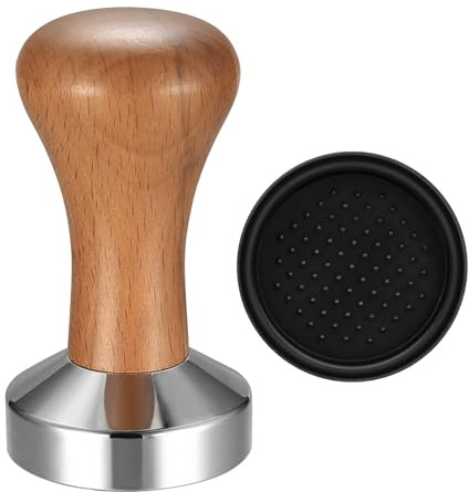 PengGengA Prensador de Café 51 mm Tamper de Acero Inoxidable Espresso Tamper con Base de Silicona Café Tamper Accesorios Cafe para Cafetera Espress