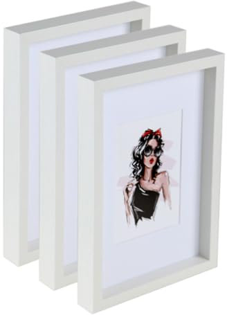 IDEAL TREND 3er 5er Set Holz Bilderrahmen Bilder Foto Rahmen Fotorahmen Wanddeko Collage Poster HR-15: Farbe: 3er Pack Weiß | Format: 50x70