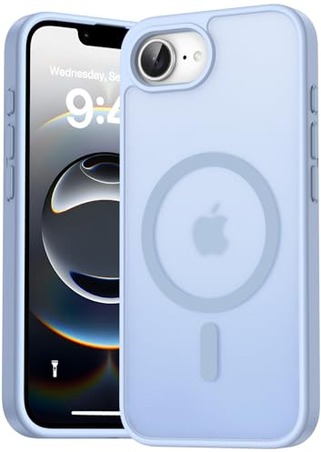 Natiiozie Magnetica Cover per iPhone 16e/iPhone 17e Compatibile con MagSafe Custodia Traslucida Opaca Posteriore, Antiurto Anti-impronta Resistente ai Graffi Protettiva Case iPhone 16E Blu
