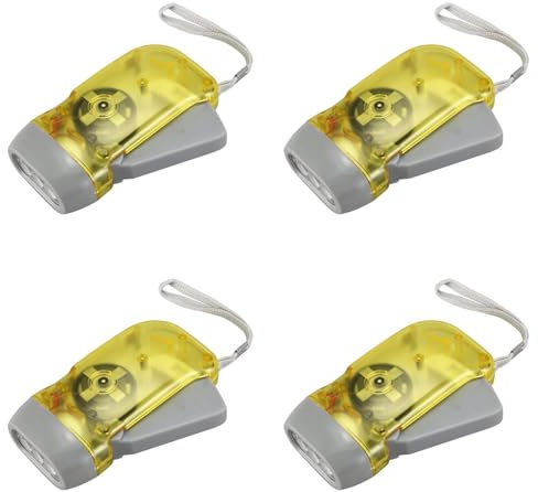 Pyugxab 4X Luz de Antorcha Linterna de Enrollado Dinamo de 3 LED Manivela Manual Camping