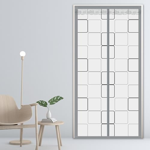 MEEYI Thermo Türvorhang 90x205cm, Isolierung Winter Fliegenvorhang Blickdicht für Außentür Balkontür Fenster, Blickdicht， H