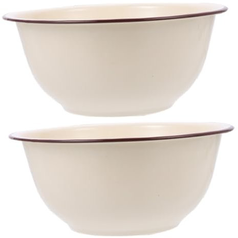 CIYODO Ciotola Smaltata Profonda Bacinella Retrò Ciotola Per Alimenti Decorativa Per Frutta E Cibo