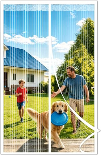 HOWIN Zanzariera Magnetica Porta Finestra Senza Foratura 120x240cm | Zanzariera Con Calamita, Autoadesiva, Mosquito Net, Tenda Magnetica, Adatta Per Porta Esterna, Ingresso, Balcone E Terrazzo
