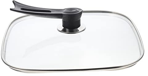 VALICLUD Coperchio in Vetro Quadrato 30 Cm Pomello Pratico Coprivaso Anti-crepa per Pentola Domestica Resistente Adatto Cucina Quotidiana Famiglia Ristoranti Hotel