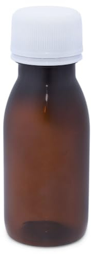GRAN VELADA Bouteille en plastique ambre avec bouchon à vis | Idéal pour emballer des cosmétiques photosensibles tels que les huiles, sérums et huiles essentielles