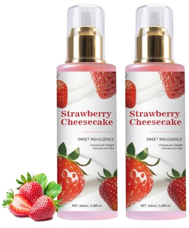 Strawberry Perfume Body Mist Spray for Women, Vaporisateur De Parfum Corporel Au Lait De Fraise, Vaporisateur Corporel à Parfum Longue DuréE, Hydratation En Profondeur (100ML, 2PC)