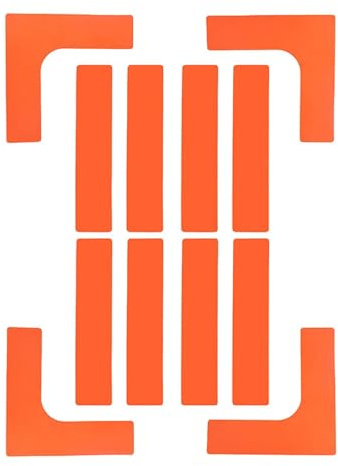 perfk Ensemble de Marquage de Lignes de Terrain pour Le Football, Jeu de Marqueurs de Terrain, 8 Marqueurs en Forme Barre Longue, 4 Marqueurs en Forme L, Le Tennis et Le Badminton, Pickleball