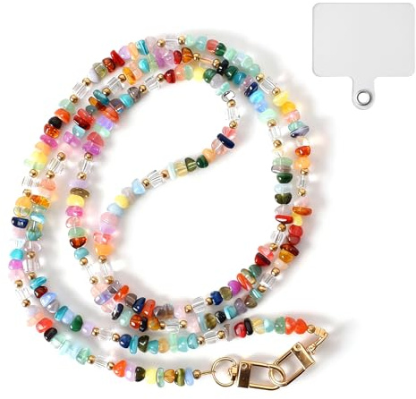 Alyxen Cordino Universale per Telefono con Patch, Catena Universale per Cellulare, Tracolla Catena Colorata per Cellulare, Laccio per Cellulari Collo, Perline Collana Porta Cellulari Chiavi Portafogli