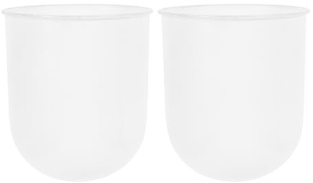SHOWERORO Escobilla Vater Vaso de Plástico Blanco, Portaescobillas para Limpieza de Inodoro, 2 Piezas, Diseño Simple y Elegante para Baño