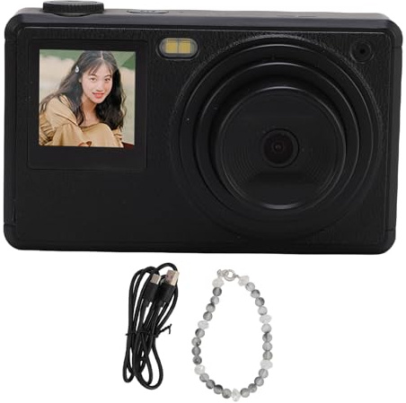 Pilipane Appareil Photo Numérique 48MP 4K Écran Tactile Double Écran Zoom 16X Autofocus Portable Anti-Poussière Anti-Pluie WiFi Bluetooth pour la Photographie de Voyage sur Le Campus