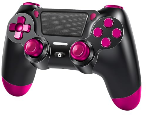 BJXOZ Mando Inalámbrico para PS4, Controlador para PS4/Slim/Pro/PC, con Vibración y Sensor de seis ejes, Giroscopio, Clavija de Audio, Panel Táctil, Captura de Pantalla