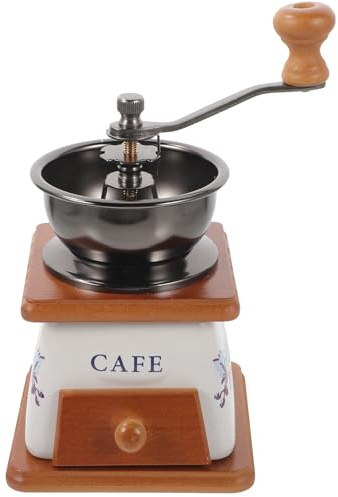 BESPORTBLE Molinillo de Café Manual Cerámico Mini para Hogar, Molinillo de Pimienta y Grano, Diseño Compacto Antideslizante, Adecuado para Café Casero y Oficina