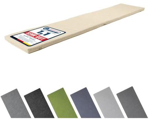 Garronda Cojín Banco Jardín Impermeable 180x40 cm Cappuccino GD-0220 | Cojín acolchado de 4 cm para banco y columpio, resistente UV, con cintas, ideal para jardín, terraza y balcón
