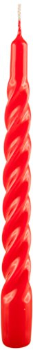 Cereria di Giorgio Rosso Candele laccate tortiglione-Home Decor Collection-Ø 2,2 cm h. 21 cm-3 Pezzi, Cera di paraffina, 2.2 cm, 3 unità