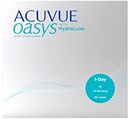 ACUVUE OASYS 1-Day Tageslinsen helfen das Gefühl von müden & trockenen Augen zu reduzieren – Tageskontaktlinsen mit 2,25 dpt und BC 9 – UV Schutz & Komfortables Tragegefühl – 90 Linsen