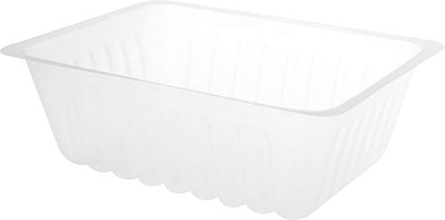 GUILLIN - CAISSIPACK BT500 CARTON DE 1500 Barquette Charcutiere 500cc, Plastique, Transparent, 14,3 x 11,1 x 4,9 cm, Clair