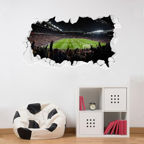 Manchester United Football Club Official Broken Wall Old Trafford Stadium Streford End Goal Wall Sticker Decal Wall Art (180cm x 90cm)