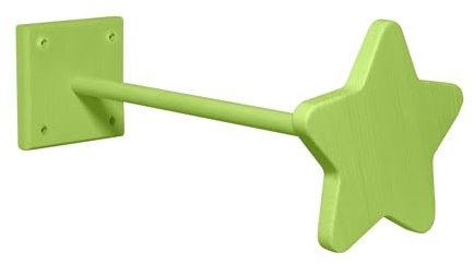 BioKinder Betthimmel-Halter Stern Himmelstange Netzhalterung Betthimmel Halterung aus zertifiziertem Massivholz Kiefer Apfelgrün lasiert, L 44 cm
