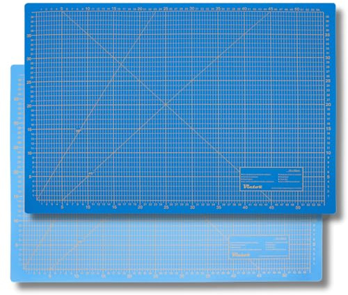 Victor alfombrilla de corte A0 azul 90 x 120 cm de 3 capas autocicatrizante – base de corte profesional para bricolaje y costura, protector de escritorio