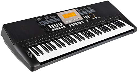 Classic Cantabile CPK-403 Keyboard - 61 Tasten mit Anschlagdynamik - 618 Klänge und 200 Begleitrhythmen - Anschlüsse für Kopfhörer, Sustain-Pedal, AUX In/Out und Mikrofon - schwarz