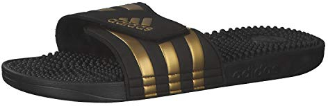 adidas Adilette Comfort Slides, Zuecos Unisex adulto, Core Black Gold Metallic Core Black, 43 EU