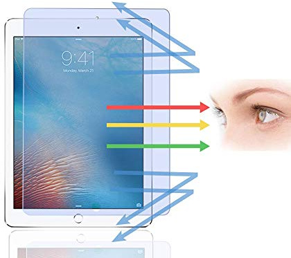 PaceBid Anti Blue Light Screen Protector Compatible with iPad Pro 9.7/ iPad Air 2/ iPad Air/iPad 9.7, [Anti Eye Strain][Blocks Excessive Harmful Blue Light & UV] 9H Tempered Glass for iPad Pro 9.7