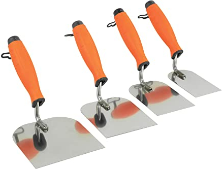 Toolty Stainless Steel Stucco Trowel, Wall Putty Trowel, Plastering Trowel, Finishing Trowel - 60, 80, 100, 120mm - for Brickwork and Plastering - Rubber Handle, DIY - TLTY-S011