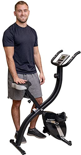 YYFITT Basic Foldable Fitness Exercise Bike with 16 Level Resistance, Countdown Exercise Monitor, Phone/Tablet Holder and Hand Pulse for Home Use (Black)