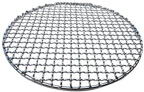 Kripyery Rundes Grillgitter, Mehrzweck-Edelstahl-Grillnetz, Bratennetz, antihaftbeschichtet, Grillroste, Grillblech, Drahtbackform, Grillrost, Kühlgitter (26 cm)