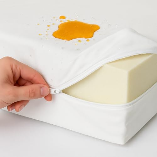 oceanevo® 100% Fully Waterproof Zip Mattress Protector Hypoallergenic Anti Bug, Non-Noisy, Anti Allergy Breathable Fully Zipped Encasement Mattress Cover Topper White (Single)