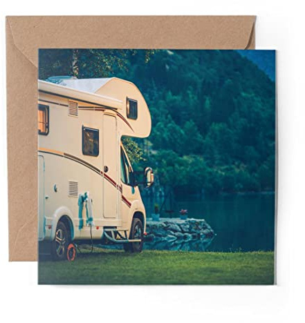 1 x Grußkarte (Fotoeinsatz) – Camper Van Wohnmobil Camping – blanko Geburtstagsfeier Jahrestag #16466