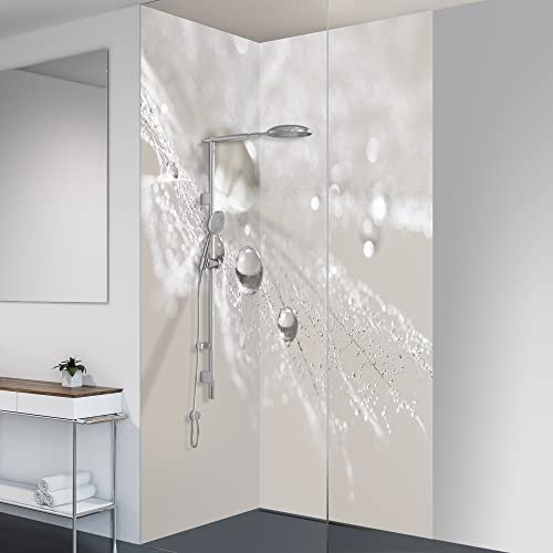 yourplate Duschrückwände mit individueller Größe (2 Rückwände – Premium Nano Glanz – fl605) – Duschrückwand Alu mit Feuchtigkeitsschutz – Rückwand Dusche zur einfachen Montage