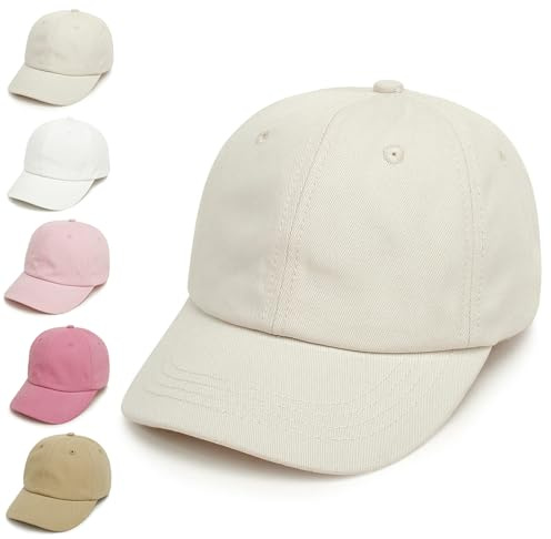 YANWANG Casquette de Baseball pour Enfants Casquette réglable en Coton pour Enfants en Bas âge Garçons Filles(Beige,6-24mois)