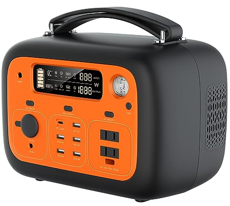 XGXHIN Estación De Energía Portátil De 500 W (Pico De 1000 W), Fuente De Alimentación De Batería De Respaldo De 505 WH con Salidas De Ca De Onda Sinusoidal Pura De 110 V/220, Generador Solar