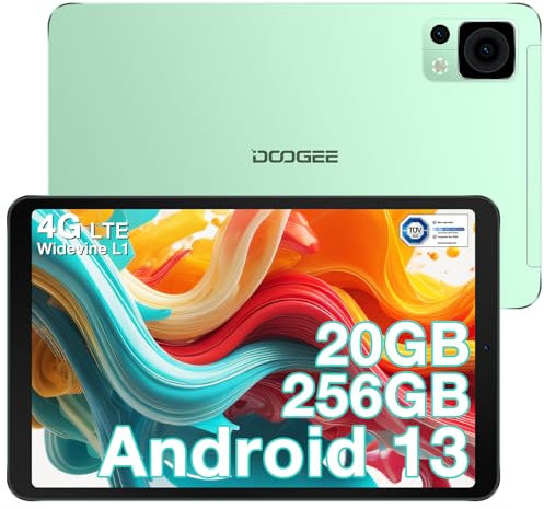 DOOGEE T20MINI Pro Tablet 8 Pulgadas 20GB RAM + 256GB ROM(1TB TF) Tablet Android, 2.5K Pantalla Full HD 1600×2560 IPS,Dual 4G LTE + 5G WiFi, 5060mAh,Cámara 8MP+13MP,BT,Type-C 3.5mm Jack