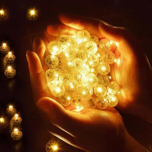 BTONGE 100 PCS LED Ballons Lampes, Mini Ballons Lumineux à LED Boule, Rond Balloon Lumière Multicouleur pour Noël, Nouvel An, Mariage, Intérieure Extérieure, Décoration de Fête de Halloween