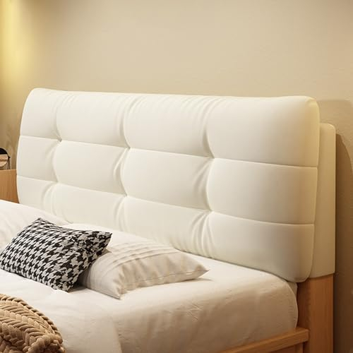 ZZYK Keil Kopfteilkissen Wandkissen Einfarbig Bettruhe Stützkissen Große Rückenlehne Nacken Lendenwirbelstütze Nackenrolle Schlafzimmer Tagesbett Kissenbrett,Beige,Straps 59/Queen
