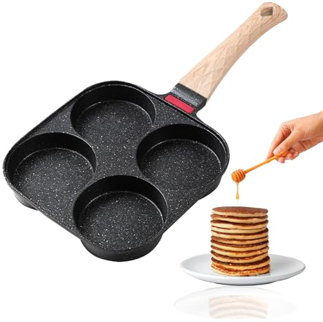 QUXING Crepe Pfanne 19cm Antihaftpfanne Omlettpfanne Pfannkuchen flache Pfanne ，Antihaft,Induktionstauglich und Gasherd,für Eiern, Speck, Schinkenscheiben，Spiegelei Ei Pancakes (Schwarz)