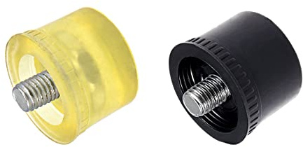 sourcing map 30mm Dia Mallet Hammer Replacement Striking Head Tip Yellow and Black,3pcs