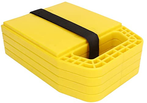 QANYEGN 4 Stück Wohnmobil-Wagenheber-Pad, Nivellier-Wagenheber-Block, Stabilisator-Wagenheber-Flex-Pads Für Wohnmobile, Wohnwagen, Anhänger, Verhindern Das Absinken Der Wagenheber, rutschfest(gelb)