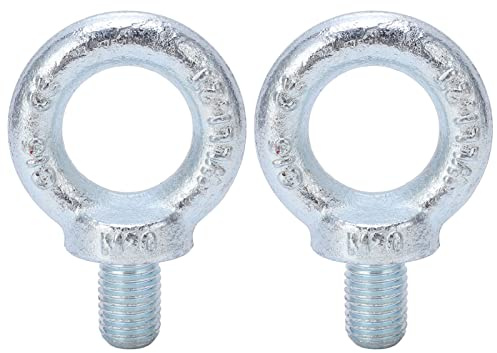 Boulons à œil, Boulons à œil, Boulons à œil, Anneau de Levage à Filetage Profond, 2 Pièces, Boulons en Acier au Carbone galvanisé (M20)
