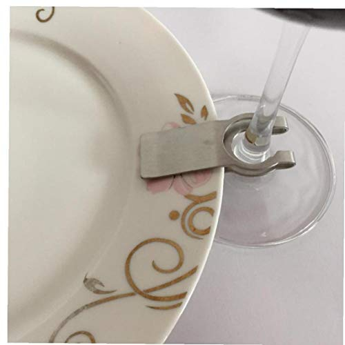 WeinregalEdelstahl-Tellerclip, Wein- oder Champagnerglashalter, freihändiger Weinglashalter, Weinzubehör und Geschenke
