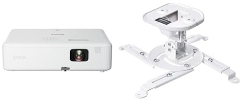 Epson CO-FH01 - Proiettore Full HD con Tecnologia 3LCD, Risoluzione 1080p & Amazon Basics - Supporto a staffa per proiettore, inclinabile, per soffitto e parete, Capacità 15kg