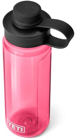YETI Yonder Water Bottle with Leakproof Tether Cap, Lightweight, Clip-On Carry, BPA-Free Recycled Plastic Bottle for Hiking, Gym, Travel And Dishwasher Safe, Tropical Pink, 25 oz (750 ml)