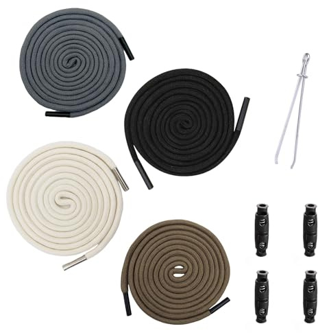 Cordón para pantalones de jogging, cordón para sudaderas, 4 unidades, 160 cm, con extremos de cierre de metal y cordón, cordones de repuesto para pantalones de jogging, sudaderas, topes de cordón, 4